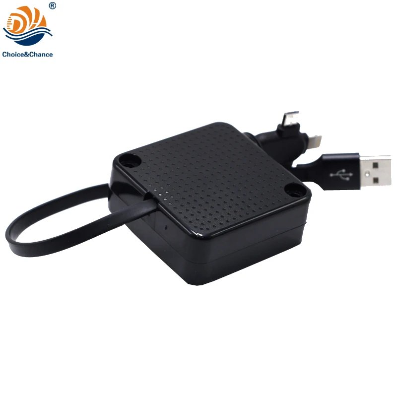 Flat USB Cable One Way Retractable Charger Cable Recoiler Fast Phone Charger Roller Phone Charger