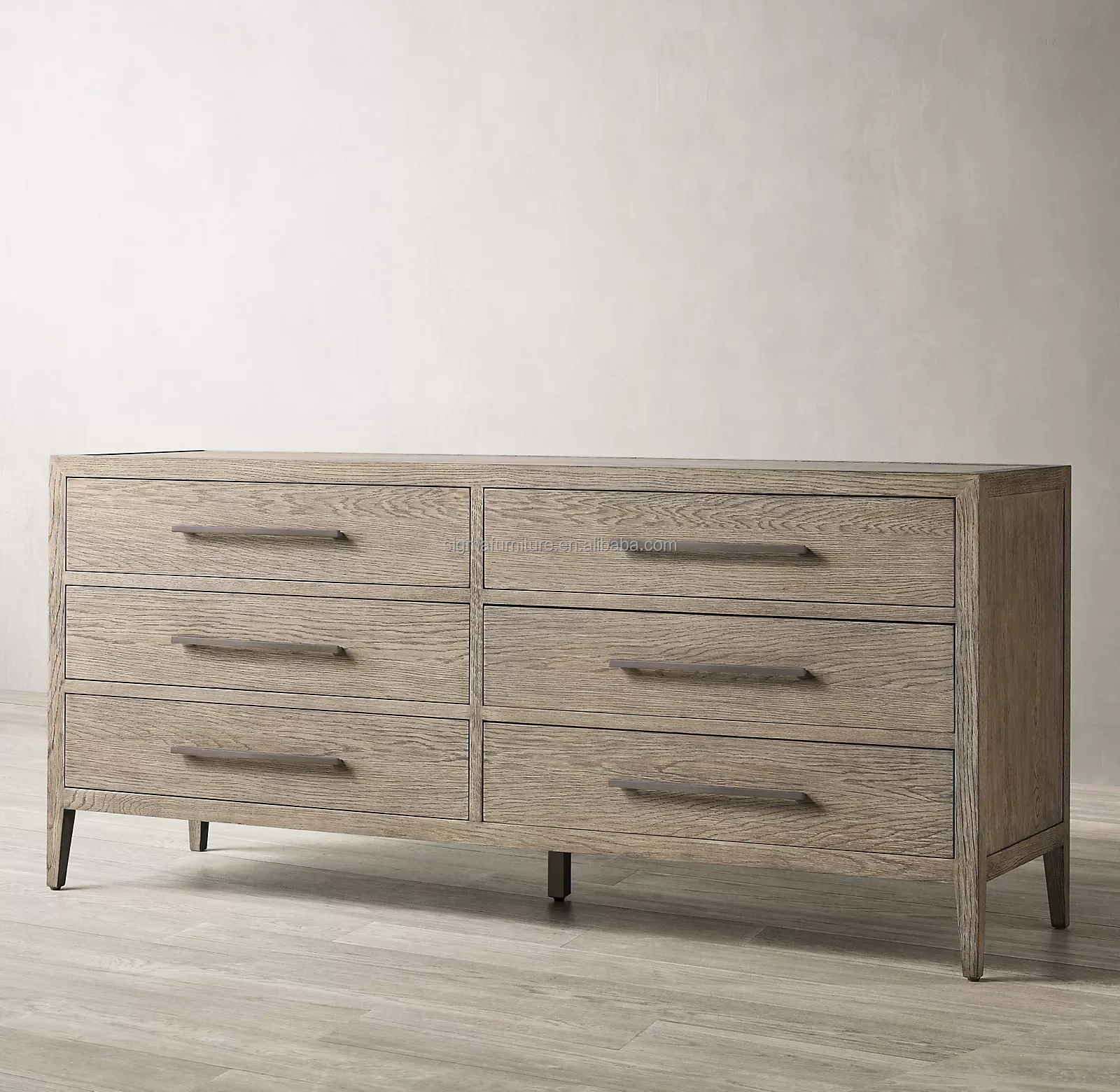 Деревянная мебель для гостиной и спальни с металлическими ручками хранения шкаф 6 выдвижными