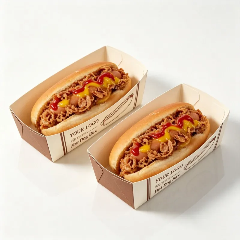 Wholesale Hot Selling  Hot Dog Paper Box Takeout Sandwich Hot Dog Box Hot Dog Packaging