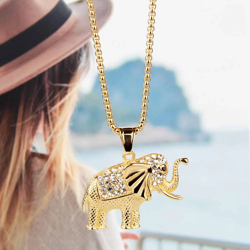 Gold Plated Elephant Pendant Perfect Party Jewelry Gift
