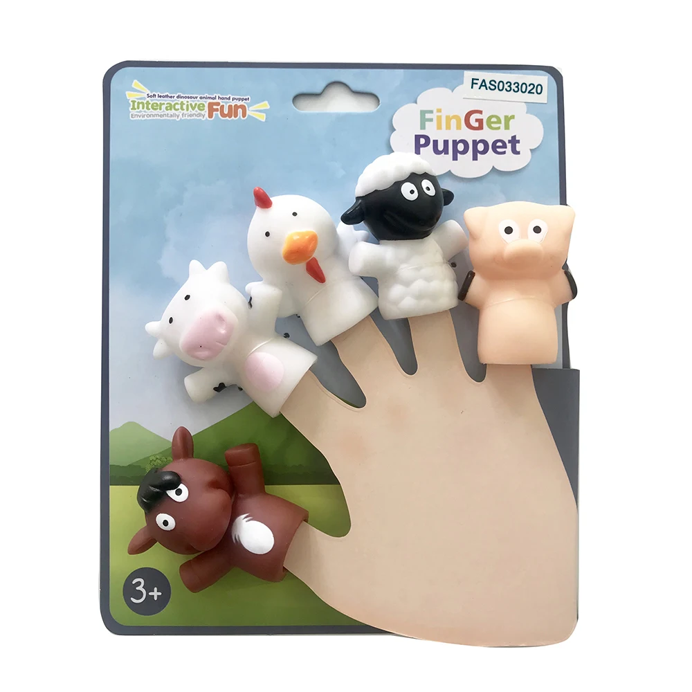 2022 Детские Виниловые резиновые Обучающие игрушки набор кукол для пальцев с животными на ферме