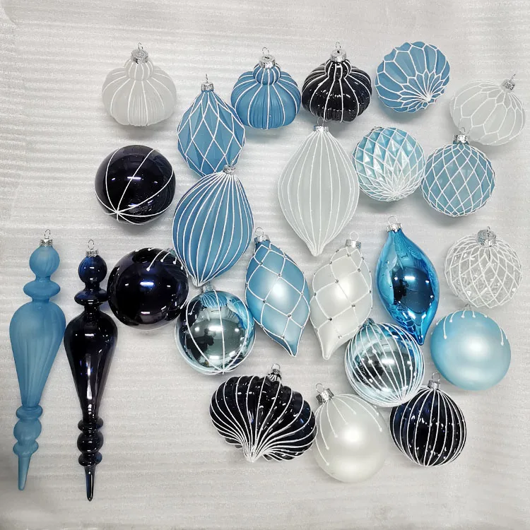 wholesale christmas tree hanging decoration xmas ball glass ornaments customized christmas ornaments painted blown glass ball factory