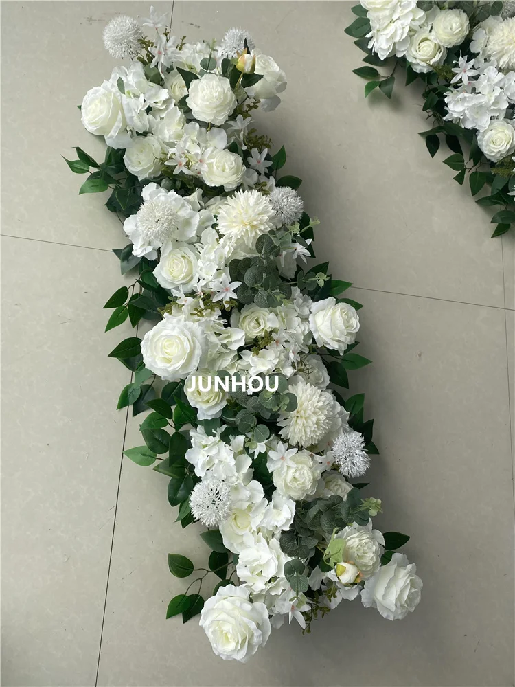 White Customized Artificial Runner Flowers Wedding Table Centerpieces ...