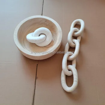 Wood Chain Link Decor-Hand Carved Decorative