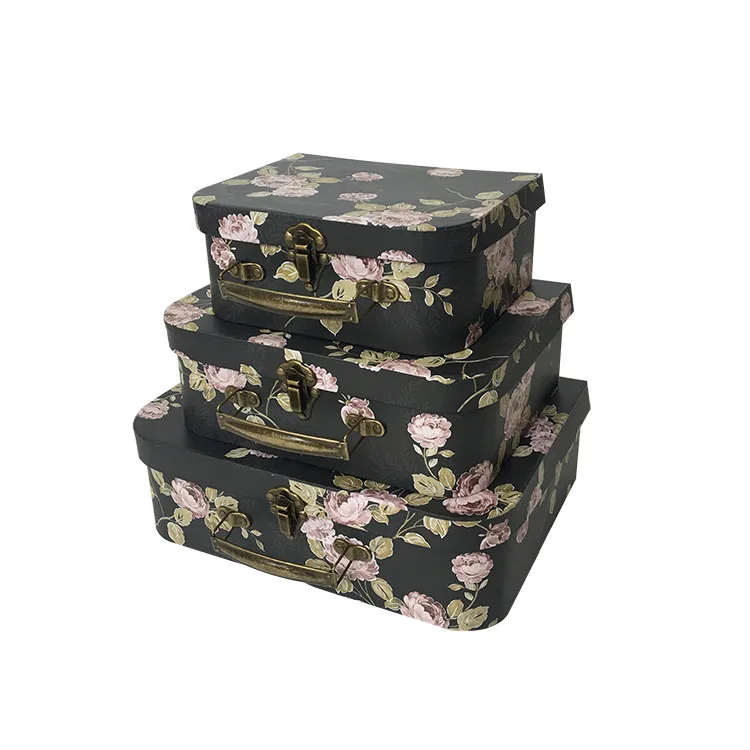Custom Print Small Travel Box Cardboard Makeup Luggage Suitcase Square