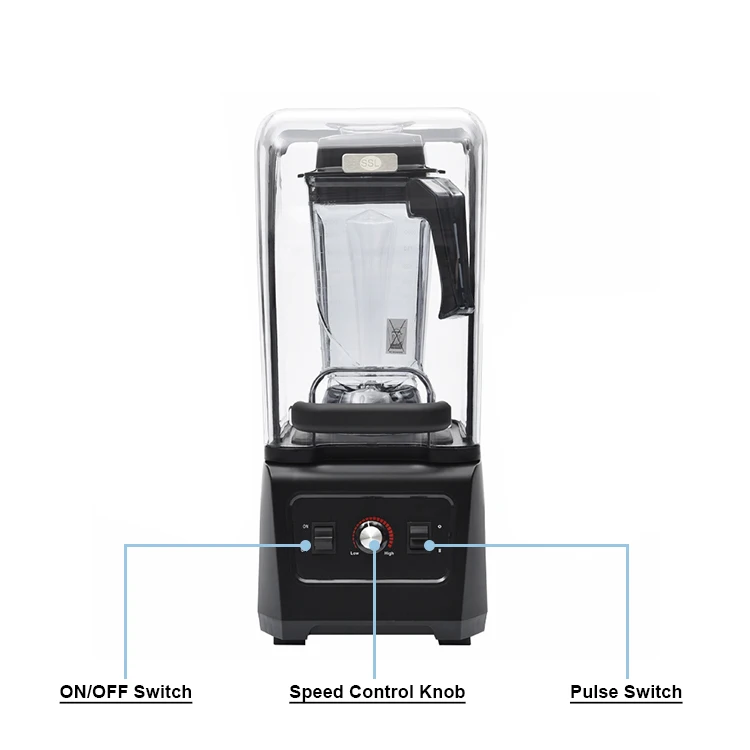 Best Sell Soundproof Blender Juicer Ice Crusher Large Capacity Kitchen Milkshake Machine Industrial Blender for Cafe