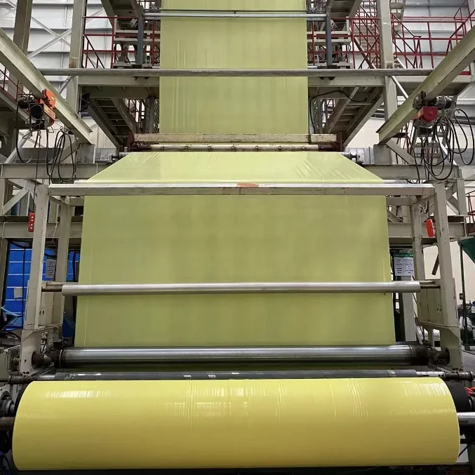 Gele katoen verpakkingsfilm PE-film met kleverige en niet-kleverige film 6