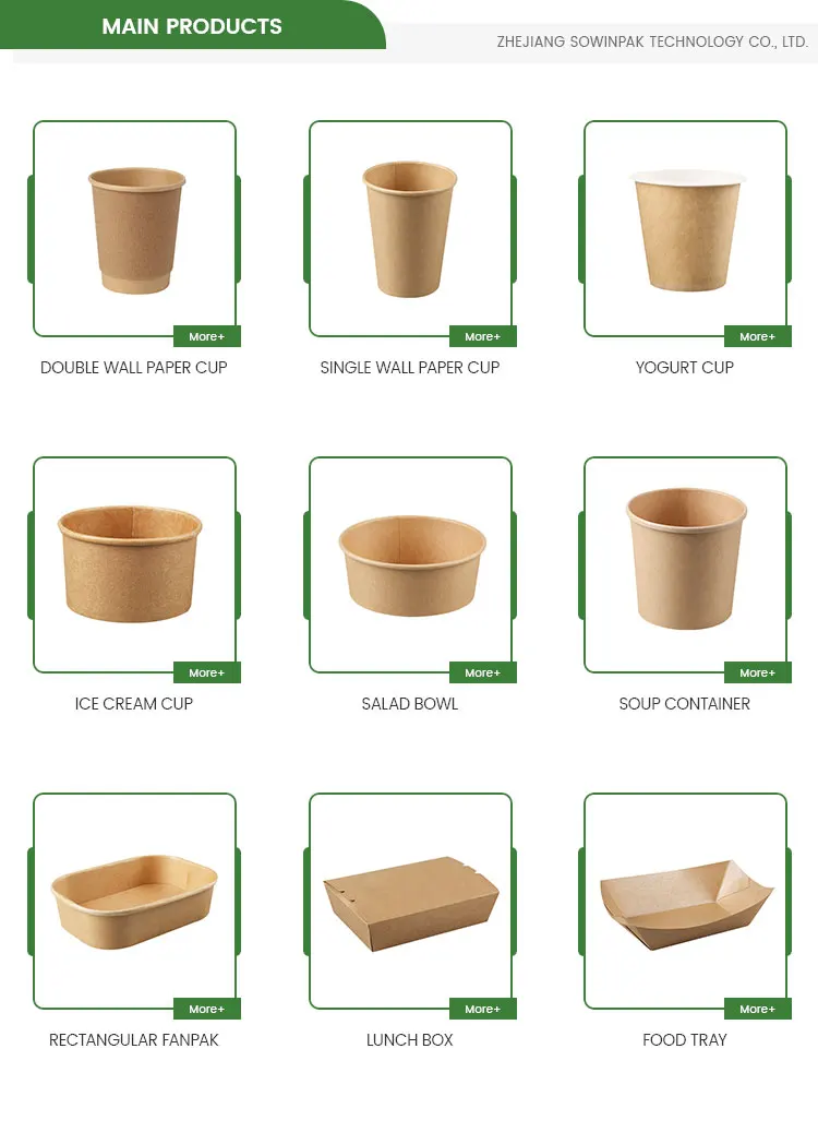 Sowinpak Food Grade Stackable Paper Lid for Paper Bowl Ice Cream Cup Soup Container factory