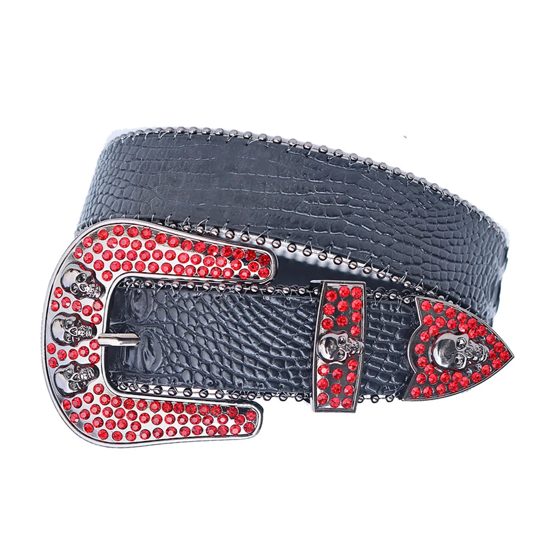 b.b. Simon Red Blue Crown Fully Loaded Crystal Belt