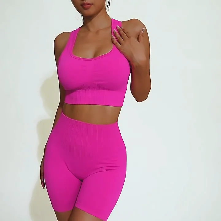 Women 3piece Activewear Sets,Custom Seamless Yoga Outfit Workout