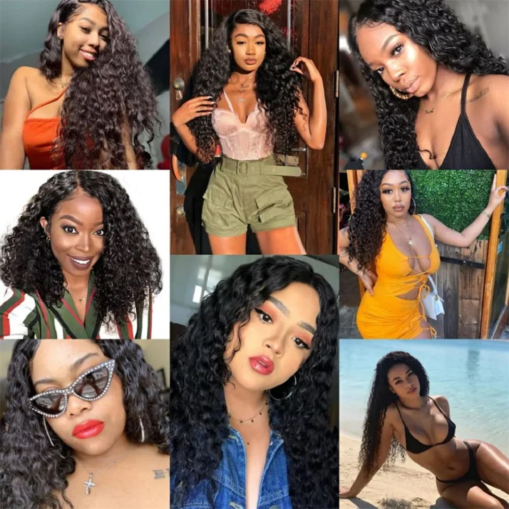 12A Brasiliano Water Wave Bundles 100% Capelli Umani Non Trattati Kinky Curly Bundle Offerte Deep Wave Remy Hair Extensions_voghion.com
