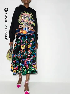 Haute Couture Fashion Ladies' Cotton Letter Print Breathable Winter Hoodie