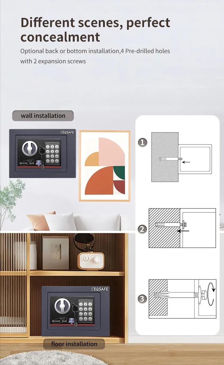 CEQSAFE High Quaily Electronic Security Home Safe Small Safety Boxes for Sale details