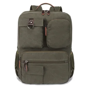 New Arrival Casual Vintage Canvas Travel Laptop Backpack Bag for Men Women