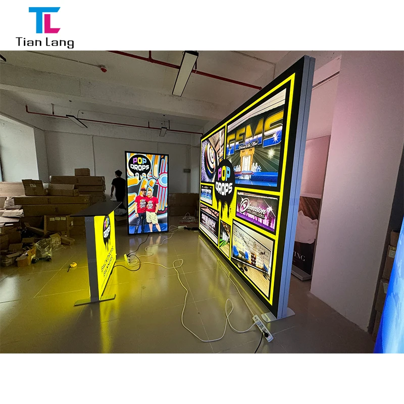 TianLang Seg sistemos reklaminis įranga Reklaminiai šviesos dėžutės Tekstinis paroda Šviesos dėžutė stenduoklė