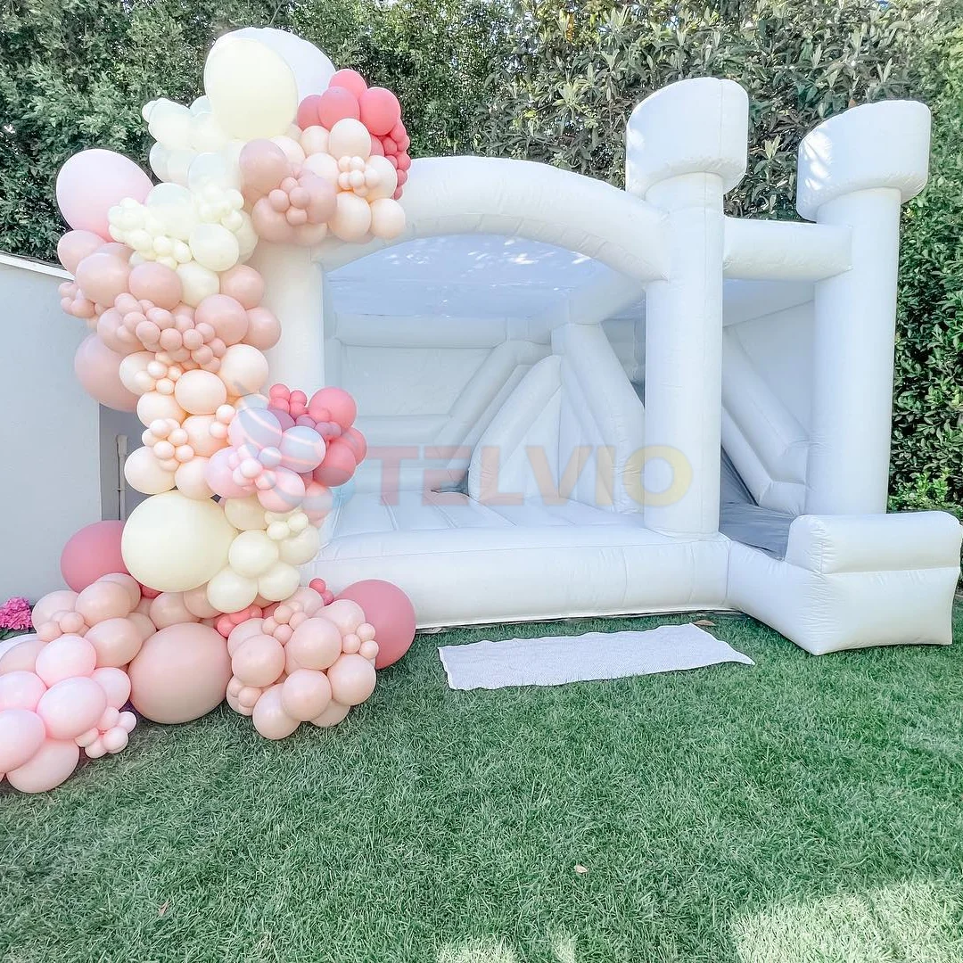 High Quality PVC Material White Inflatable Castle Commercial Inflatable House Wedding Inflatable Bounce House