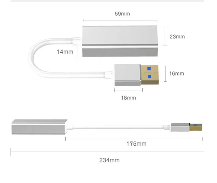 Aluminum Adpater 1000Mbps Usb3.0 Gigabit Ethernet Adapter to Rj45 Lan Network Card Adapter Usb to Rj45 1000m Type c Converter