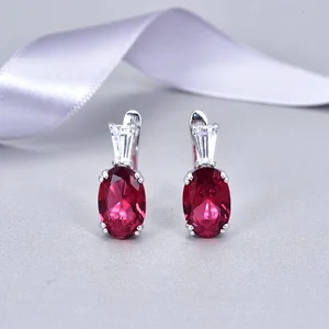 925 Sterling Silver English Lock African Earrings Rhodium and Gold Plated Big Simple Fashion Style Popular Clip-On Jewelry