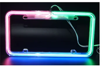 2020 New Car Accessories Neon Lights License Plate Holder OEM Custom  License Plate Frame