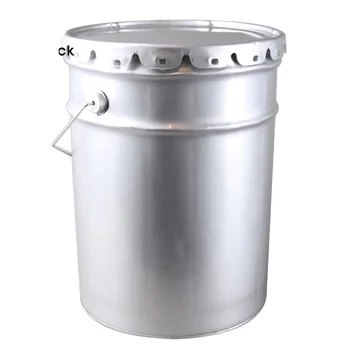 Tin plate 25L metal bucket with lace metal lid, metal drum
