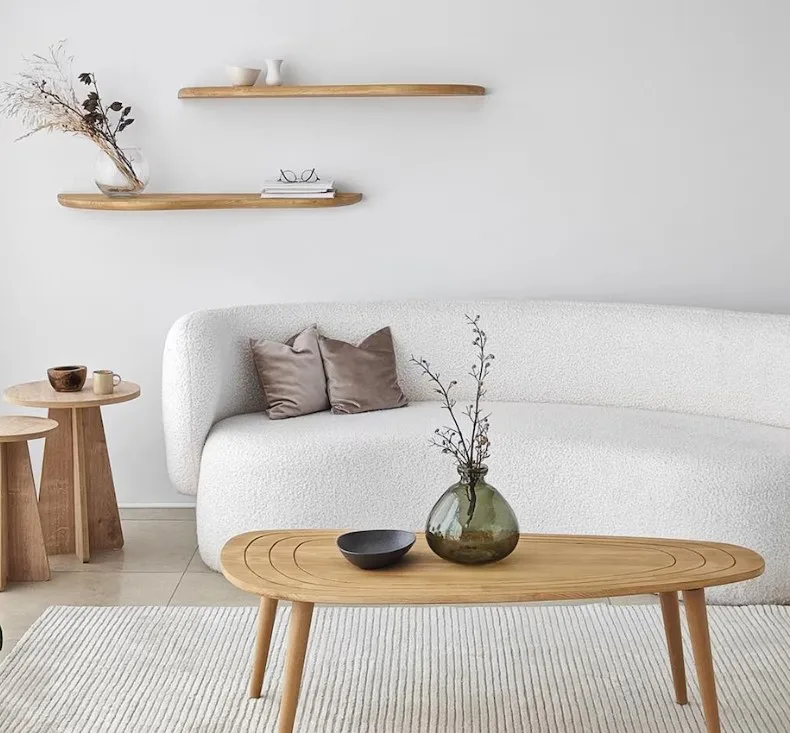 Rounded Corners Floating Shelf Modern Wooden Floating Shelf Unique Design Wall Decor Display Storage Wall Mounted Floating Shelf