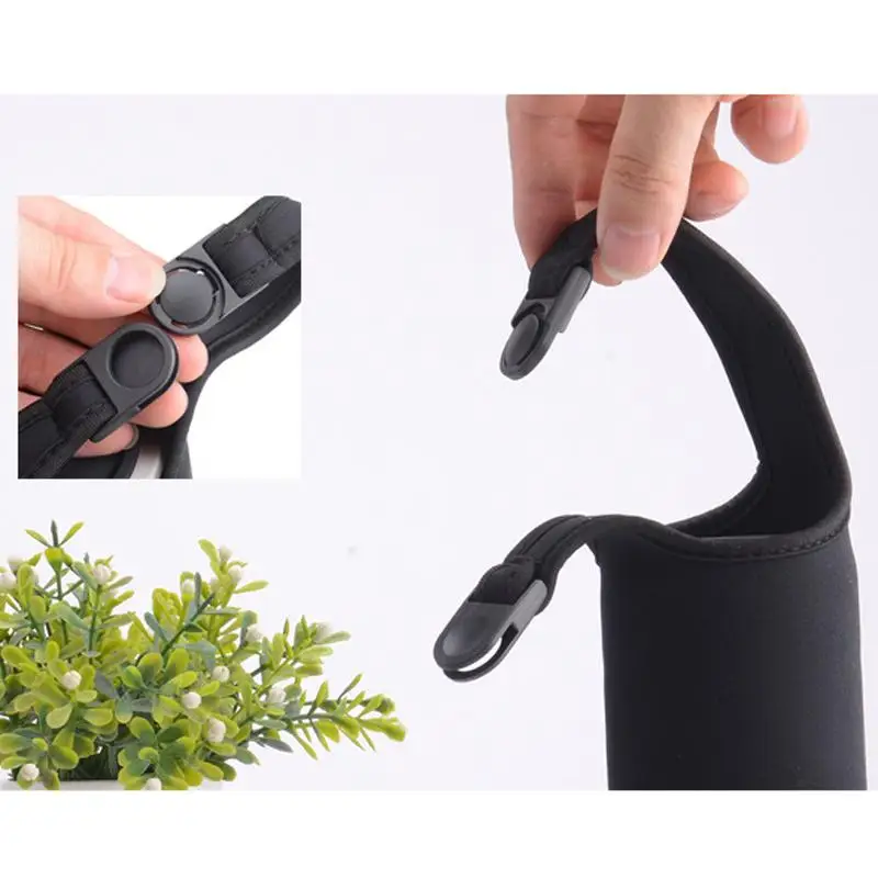 2020 High Quality Customized Logo Neoprene Insulated Water Glass Bottle Sleeve Holder Cover With Strap