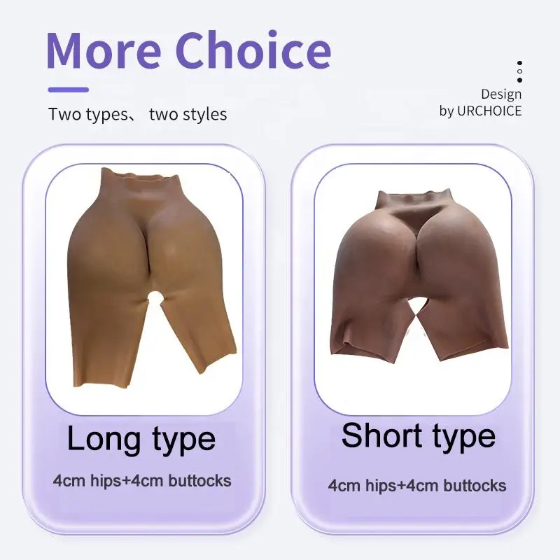 Xxl Size Plus Size Artificial Realistic Silicone 4cm Hips Bum Panty  Push up Panties Soft Bum Shapewear for African Woman