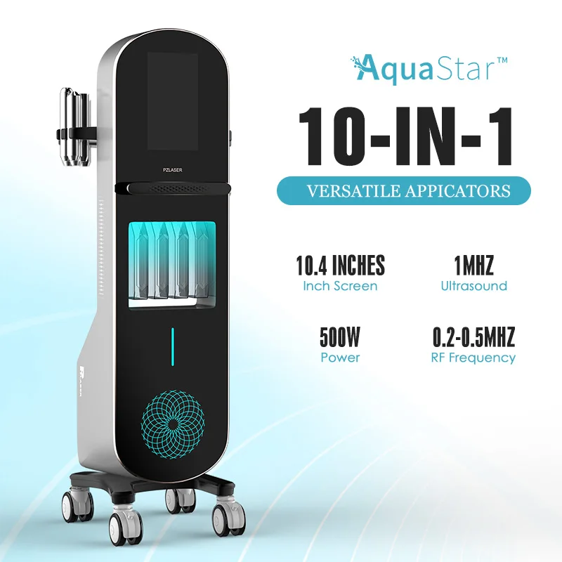 PZLASER Updated 10 in 1 Hydro Beauty Facial Smart Ice Blue Machine H2o Hydro Dermabrasion Diamond Peeling Hydro Facial Machine