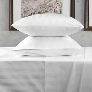200 Thread Count Poly Cotton Satin Stripe Bedding Set 1cm Stripe Design 4 Piece Hotel Collection Durable Easy Care