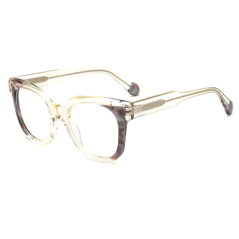 WYH-YHXS8104 New Fashion Acetate Laminating Square Eyeglasses Frames for All Face Spectacles Eyewear with Hinge Insert Temple