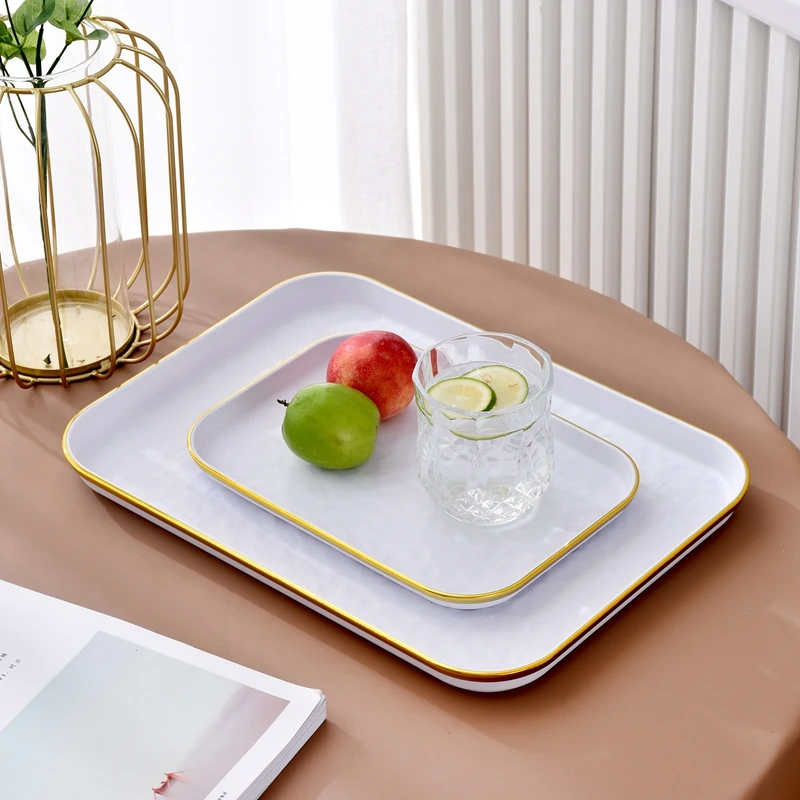 Роскошный белый сервировочный поднос из Пномпеня многоразовый Свадебный Праздничный декор пластиковый для еды и