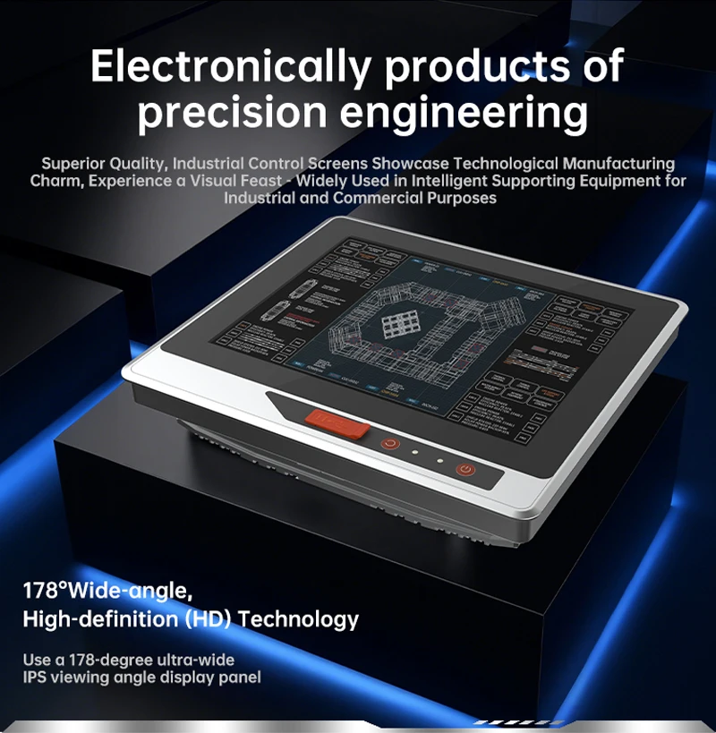 All-in-One Industrial Control Machine 10.4-21.5 Inch Industrial Embedded Capacitive Touch Screen USB Front Industrial Computer