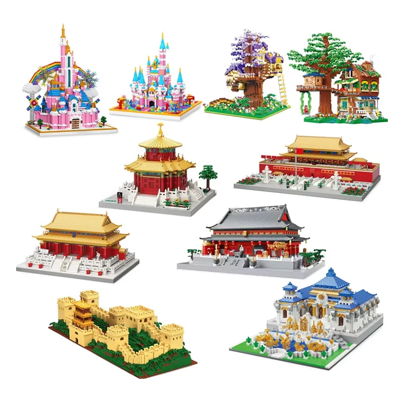 My Moc World Famous Building Eiffel Tower the Great Wall Decoration Building Block Brick Plastic Toy Gift for Kids Adult