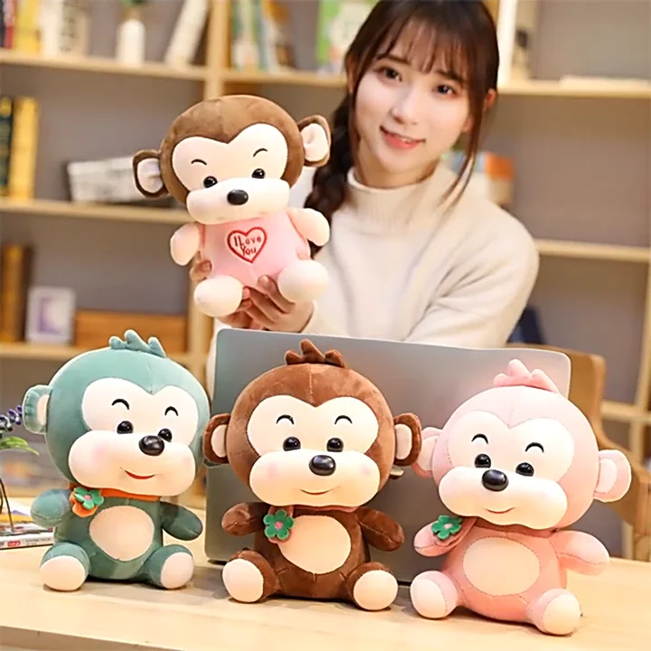 2023 New Cute Monkey Plush Toy Cartoon Stuffed Monkey Dolls For Kids ...