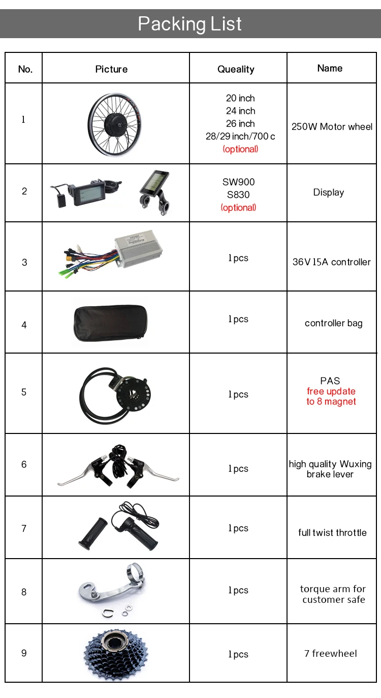 Electric Bicycle Conversion Kit/e Bike Parts/ebike Engine 250w Buy