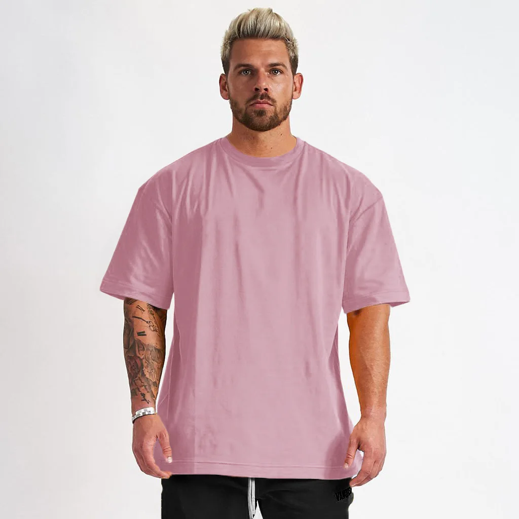 95% Cotton 5% Spandex Men's Boxy Blank Tshirts Wholesale