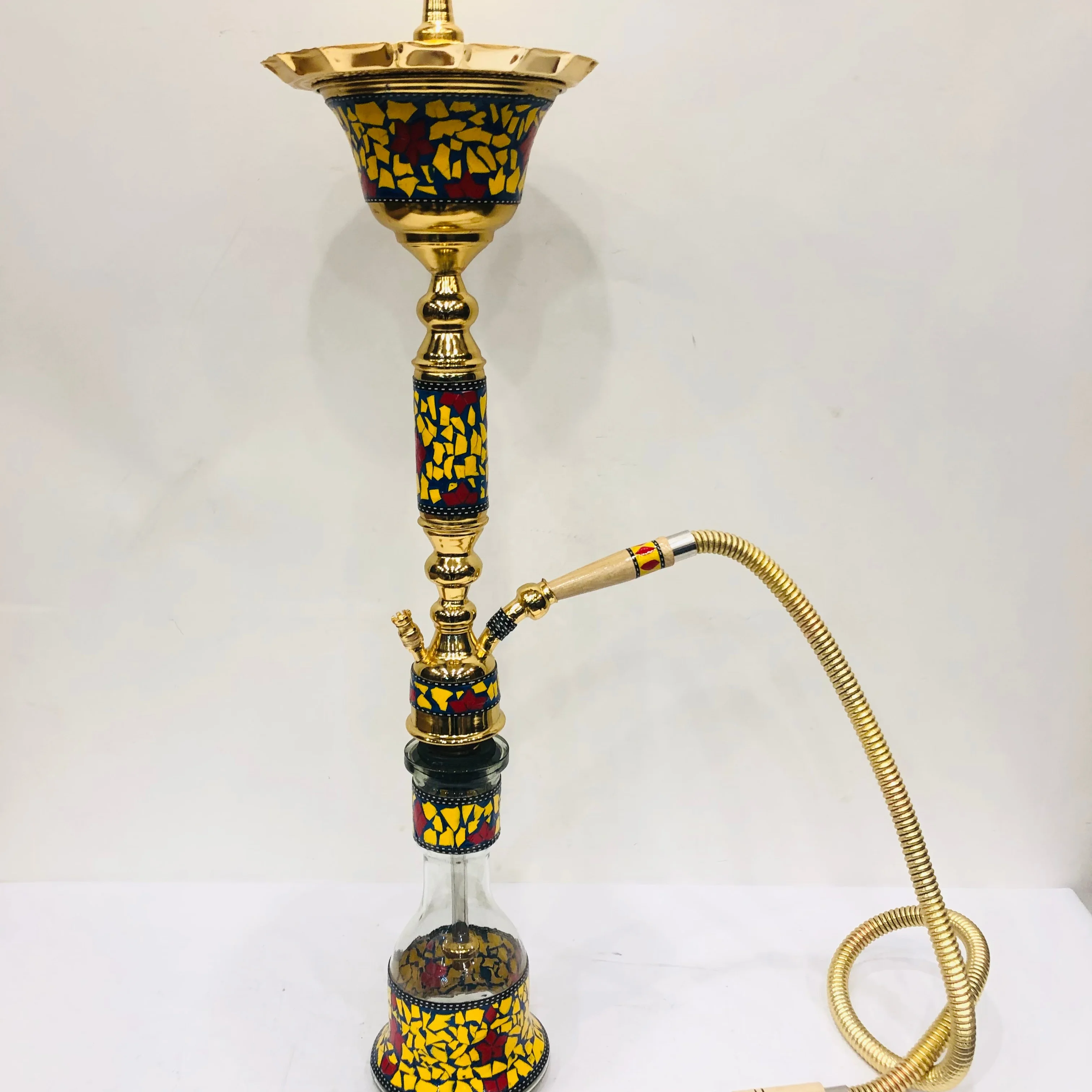2025 Mother of Pearl Color Stainless Farida Hookahs Gold Plated Mother of Pearl Decorative Hookahs