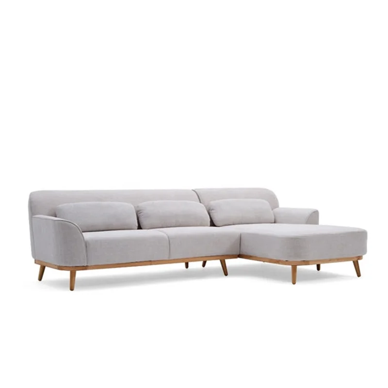 Sofa Bahagian Kain Warna Bej l Form L Bentuk Jenis Sofa Moden Set Sofa Bilik Tinggal Perabot