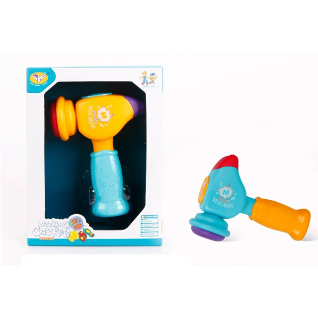 Детские игрушки, Забавный сменный молоток с подсветкой и музыкой, четыре многофункциональных детских образовательных молотка для мальчиков и девочек