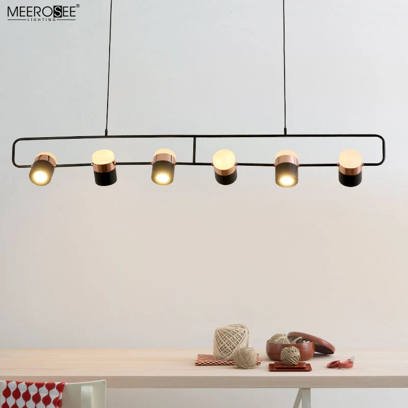 Meerosee Modern Black Hanging Pendant Lights Indoor Home Kitchen Bar Light with Metal Shade MD86775