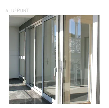 AS2047 Australia Aluminum Double Glazed Stacker Doors Exterior Balcony Outdoor Horizontal Patio Sliding Door for House