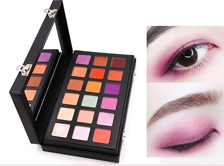 Eyeshadow Palette 2022 New Trending Private Label 18 Colors Waterproof Wholesale  Luminous Metallic Orange Eye OEM