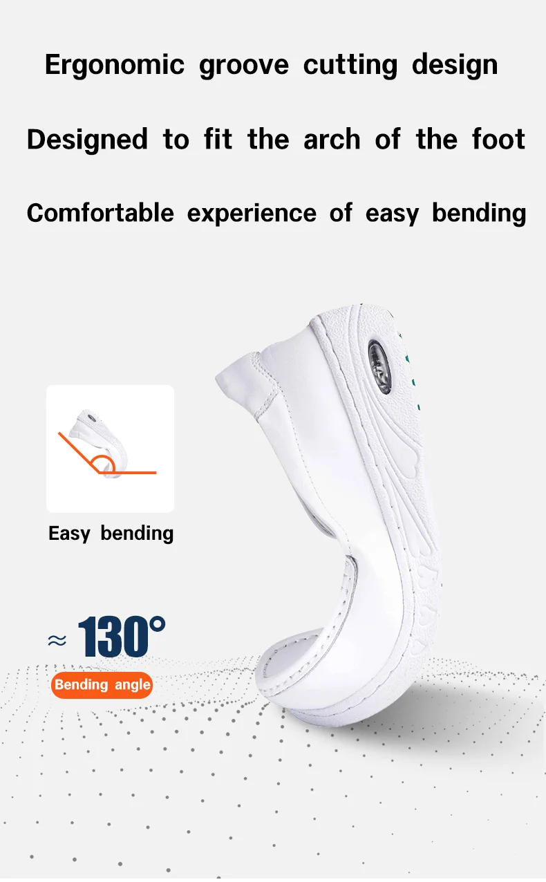 Comfortable and Breathable White Leather Shoes for Hospital Nurses Fashionable Accessory