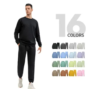 Cotton Athletic Jumpsuit Unisex Hoodie and Pants Two Pieces Set Sweat Suit Tracksuits for Men