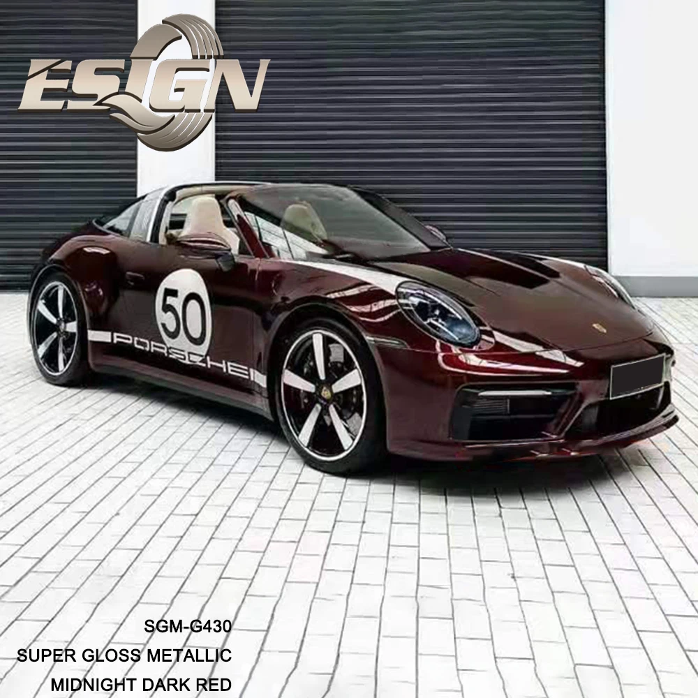 Super Gloss Metallic Midnight Dark Red Car Wrapping Vinyl