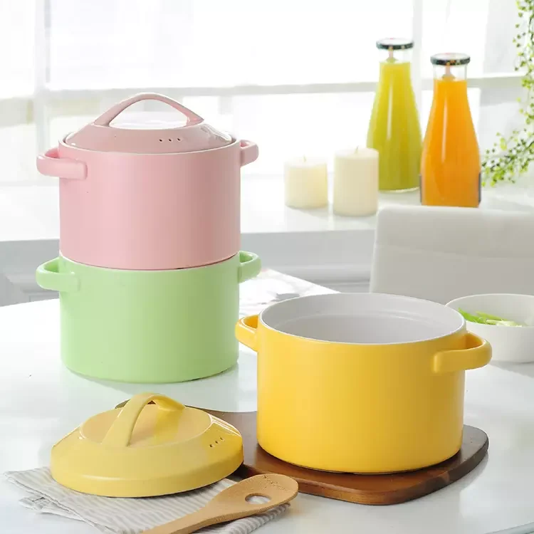 Set Pentole Liwankaqi 5 Pezzi Antiaderenti In Ceramica - 16, 18, 20, 22, 24 Cm, Con Coperchio In Vetro, Per Induzione E Gas