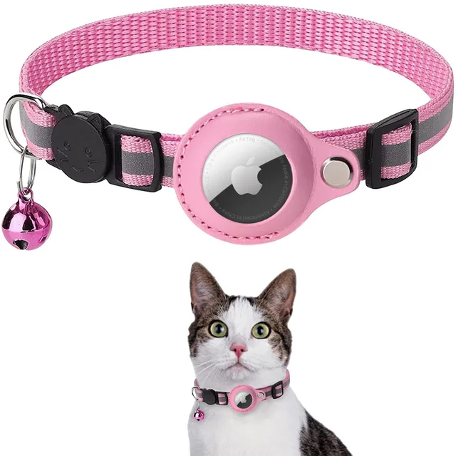 Anti-lost Airtag Cat Collar Cover Dog Positioning Collar PU Sustainable Small Animals tracker protective Cat Collar