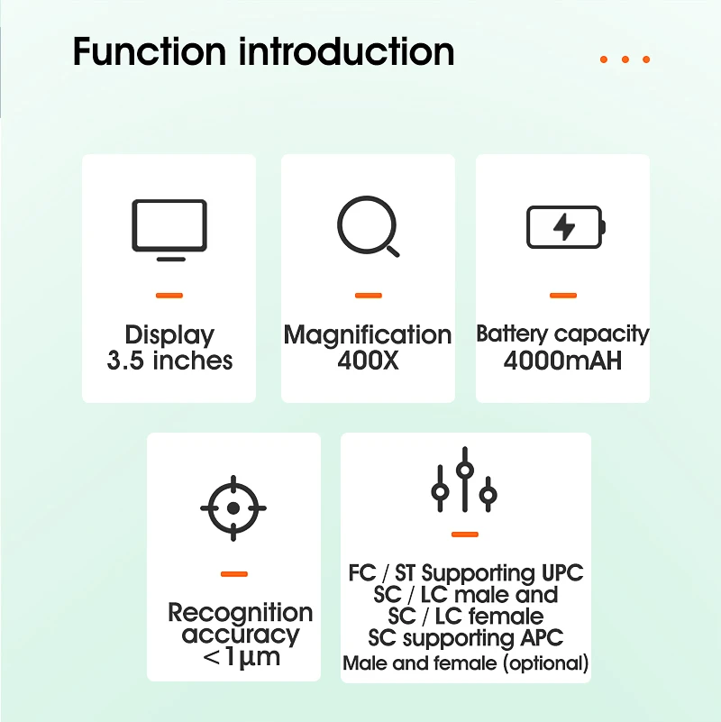 COMPTYCO AUA-400 fiber optic microscope fiber optic cleaner SC/UPC SC/APC interface fiber optic end face detector details