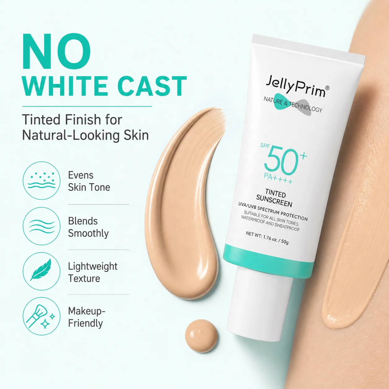 Wholesale Tinted Sunscreen Private Label Natural Organic Moisturizing UVA UVB Sunblock Repairing Sun Damage Sunscreen Cream