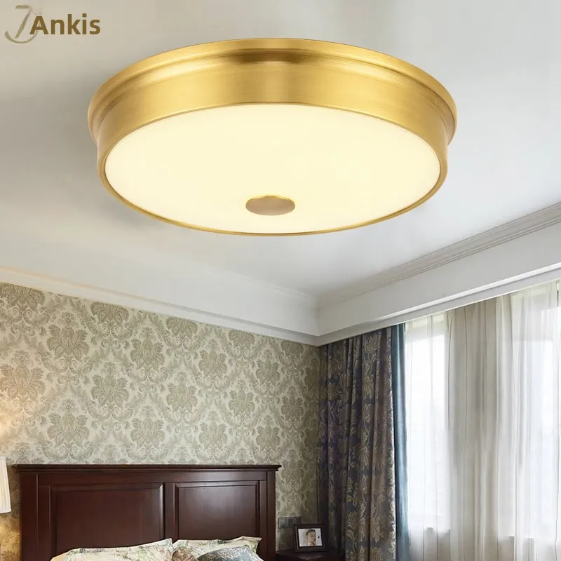Amerikanischer LED-Deckenleuchte aus Vollkupfer mit IP54-Schutzart und Wandschaltersteuerung, 111–240 V, für Schlafzimmer, Arbeitszimmer, Flur, Korridor und Balkon